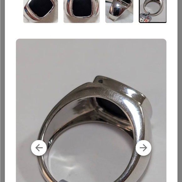925 Sterling Silver and Black Onyx Men's Ring (size 9)​ - Picture 4 of 4